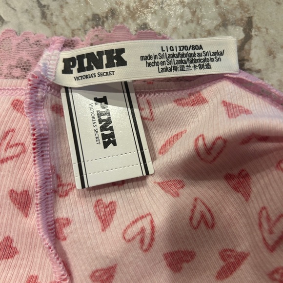 VS PINK Panty Valentines Day Heart Ribbed Cheeky Large NWT - Picture 4 of 5